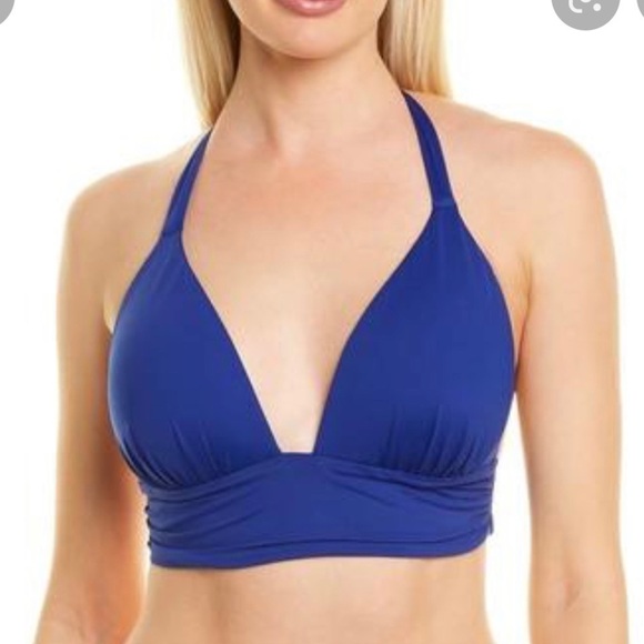 Nwt La Blanca Island Goddess Halter 2 Piece Bikini swimsuit in Blueberry - Picture 3 of 6